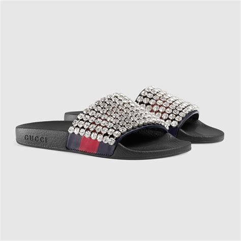 gucci swarovski crystal slides|Gucci slides for women.